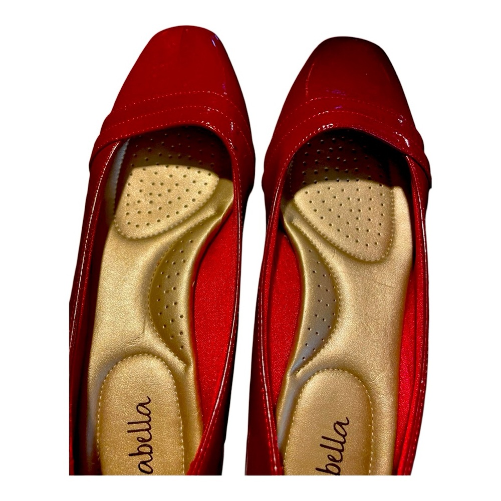Abella Red Patent Leather Flats Size 9 | Chic Comfort | Comfort Cushioned Insole - Picture 7 of 10